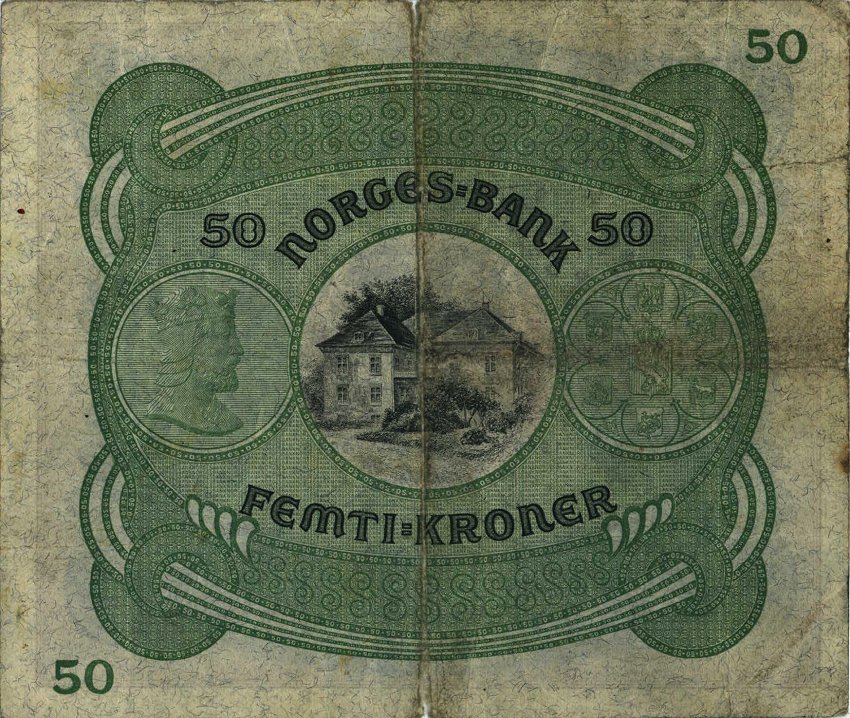 Back of Norway p9d: 50 Kroner from 1935