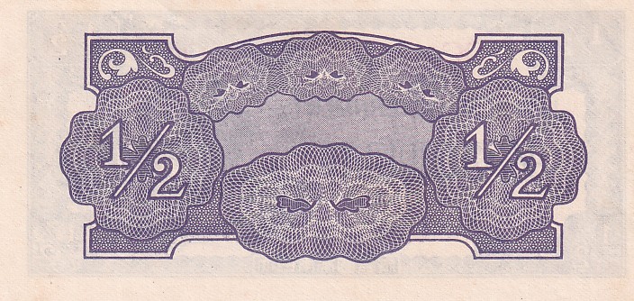 Back of Oceania p1c: 0.5 Shilling from 1942