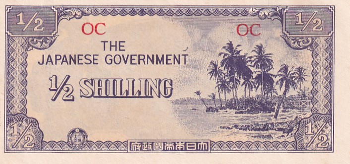 Front of Oceania p1c: 0.5 Shilling from 1942