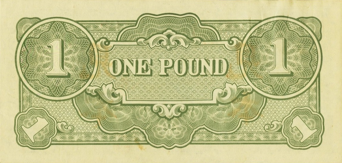 Back of Oceania p4s: 1 Pound from 1942