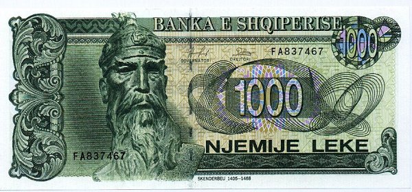 Front of Albania p61a: 1000 Leke from 1995