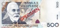 p72s from Albania: 500 Leke from 2007