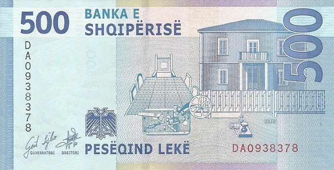 Back of Albania p77: 500 Leke from 2020