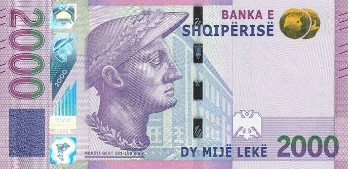 Front of Albania p79: 2000 Leke from 2022