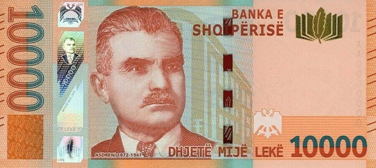 Front of Albania p81: 10000 Leke from 2019