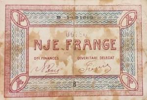 pS150a from Albania: 1 Franc from 1918