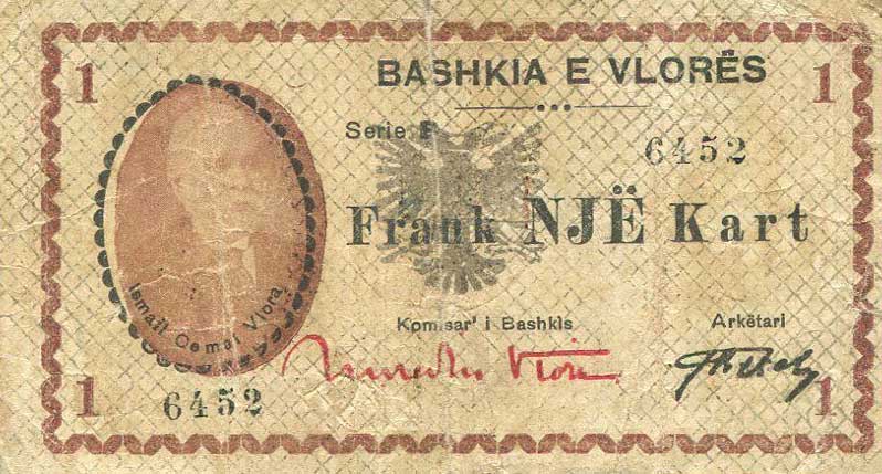 Front of Albania pS184: 1 Franga Karte from 1924