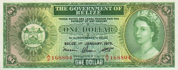 Front of Belize p33c: 1 Dollar from 1976
