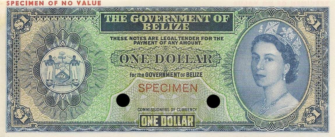 Front of Belize p33ct: 1 Dollar from 1974
