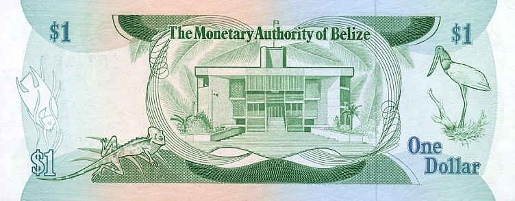 Back of Belize p38a: 1 Dollar from 1980