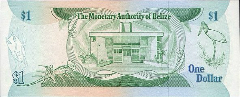 Back of Belize p38r: 1 Dollar from 1980