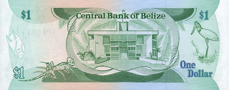 Back of Belize p43a: 1 Dollar from 1983