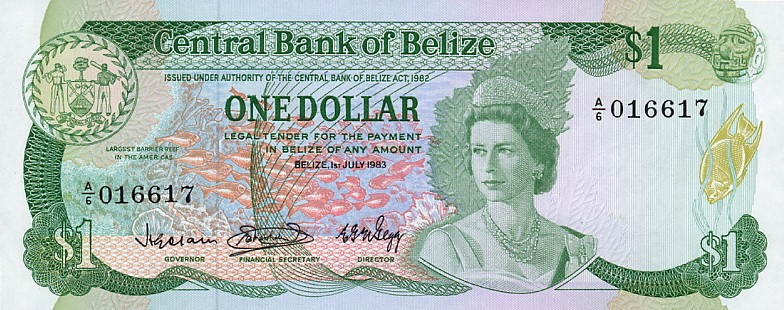 Front of Belize p43a: 1 Dollar from 1983