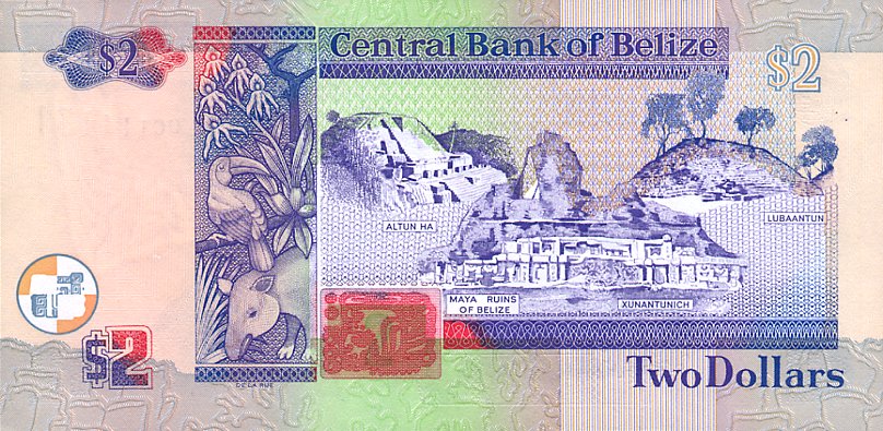 Back of Belize p60b: 2 Dollars from 2002