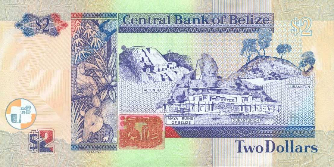 Back of Belize p66d: 2 Dollars from 2011