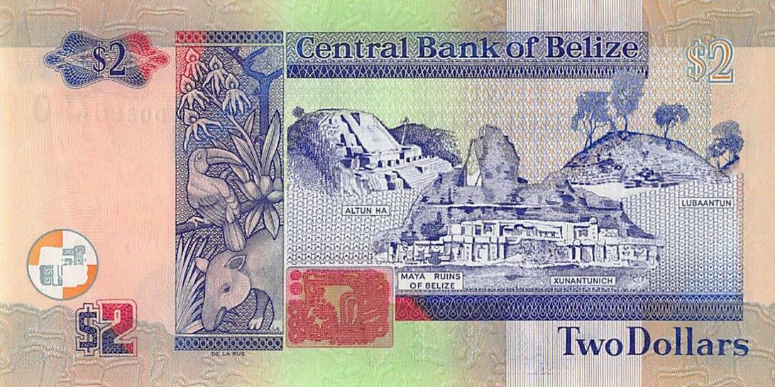 Back of Belize p66f: 2 Dollars from 2017