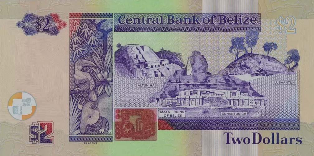 Back of Belize p66g: 2 Dollars from 2021