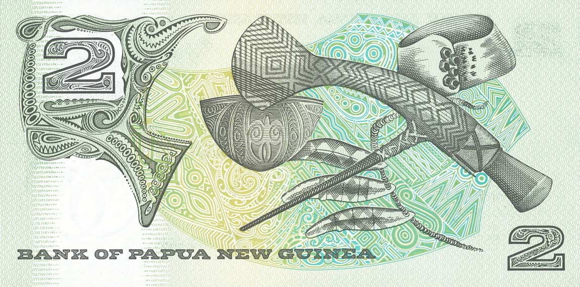 Back of Papua New Guinea p12Aa: 2 Kina from 1992