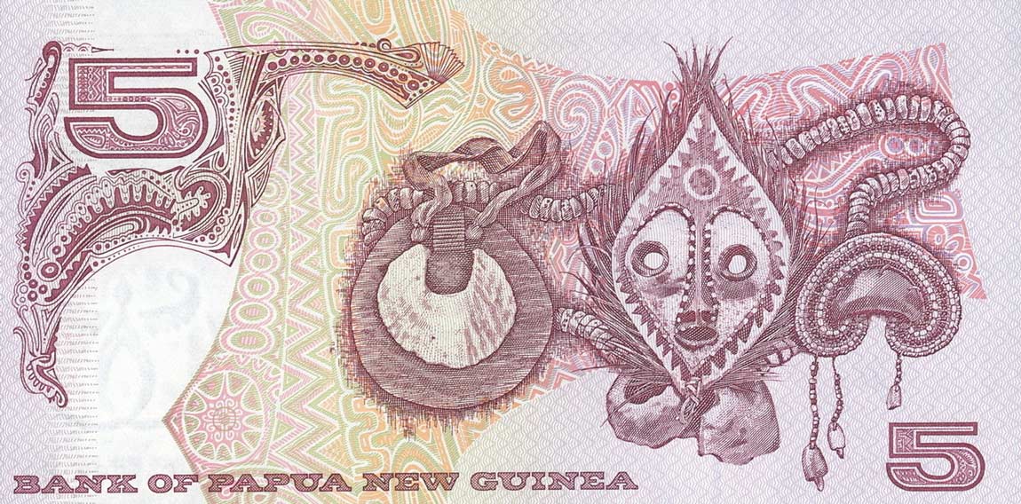 Back of Papua New Guinea p13b: 5 Kina from 1992