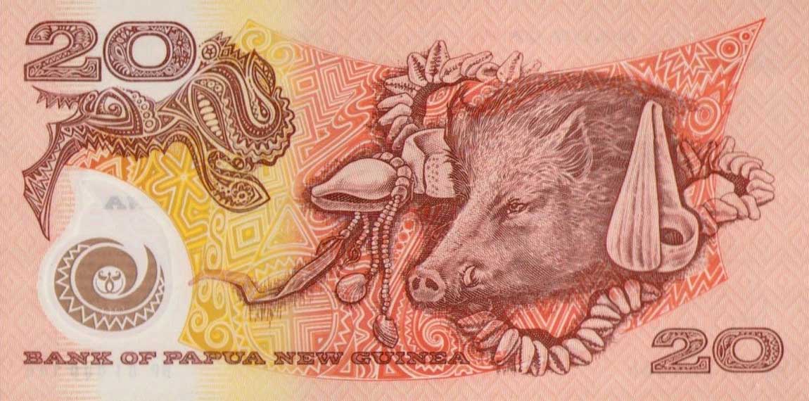 Back of Papua New Guinea p20a: 5 Kina from 2000