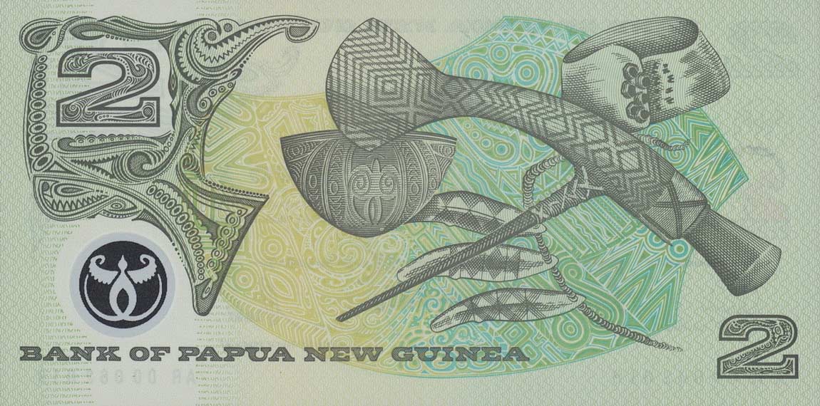 Back of Papua New Guinea p21: 2 Kina from 2000