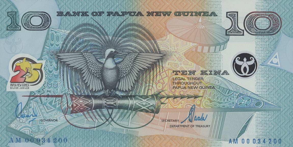 Front of Papua New Guinea p23a: 10 Kina from 2000