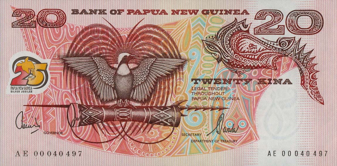 Front of Papua New Guinea p24: 20 Kina from 2000