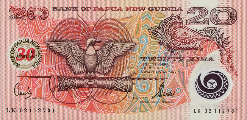 Front of Papua New Guinea p27: 20 Kina from 2004