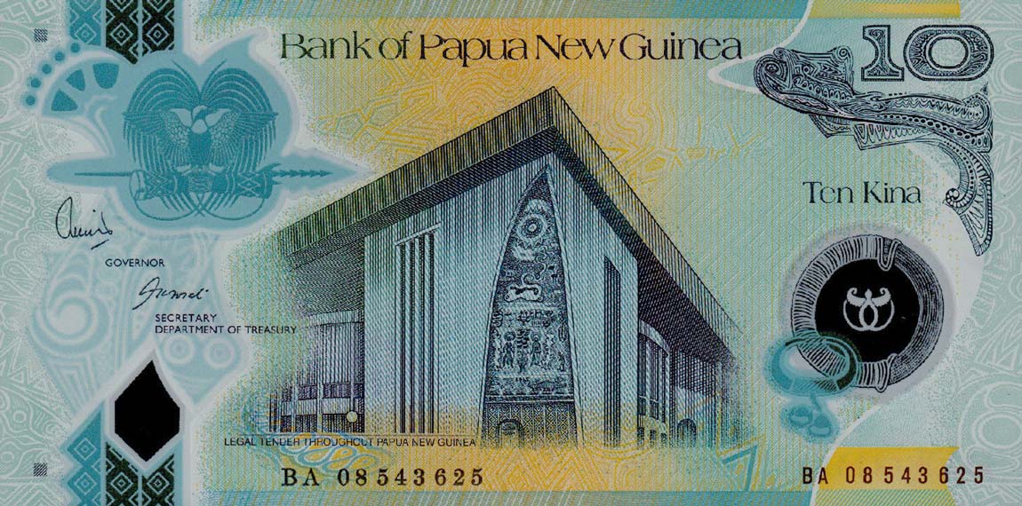 Front of Papua New Guinea p30a: 10 Kina from 2008