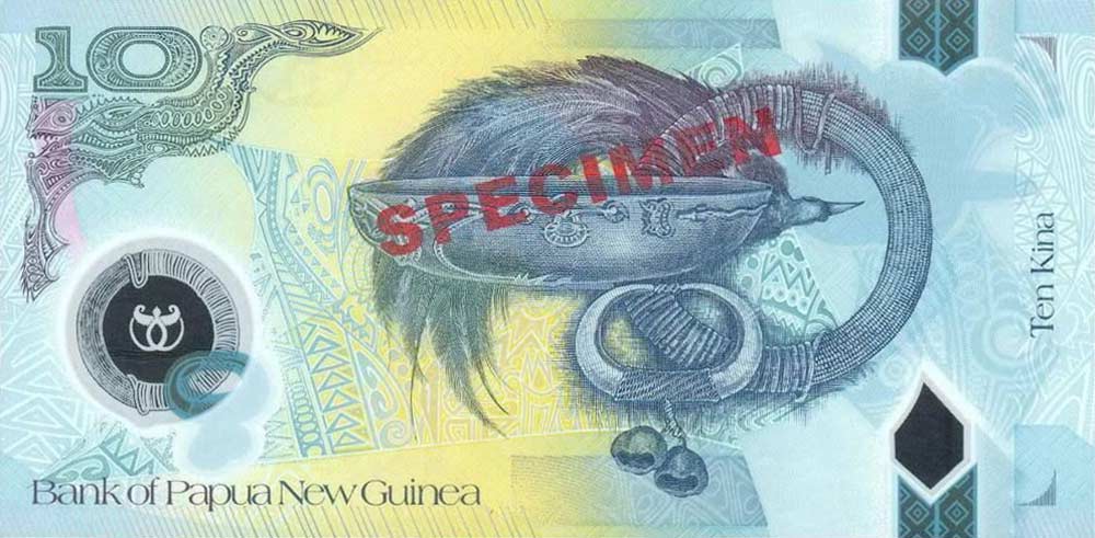 Back of Papua New Guinea p30s: 10 Kina from 2008