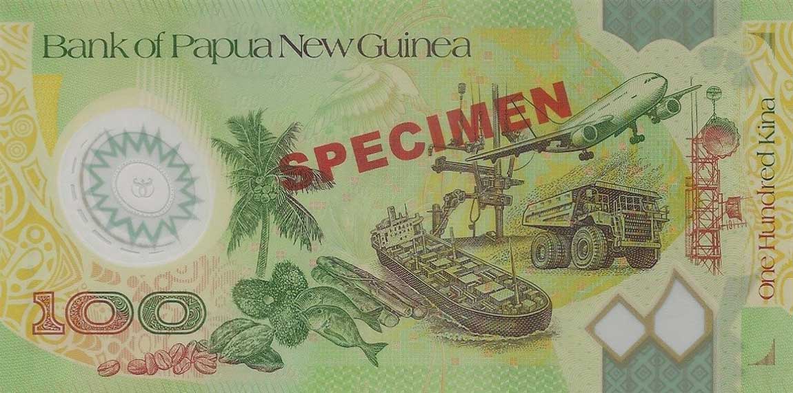 Back of Papua New Guinea p33s: 100 Kina from 2005