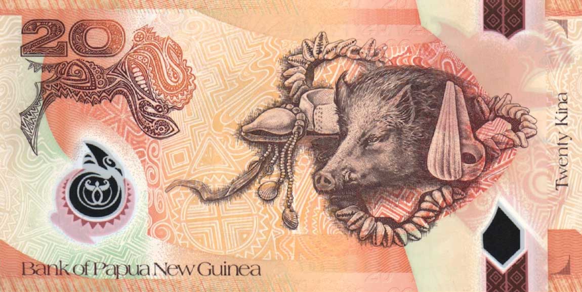 Back of Papua New Guinea p41: 20 Kina from 2010