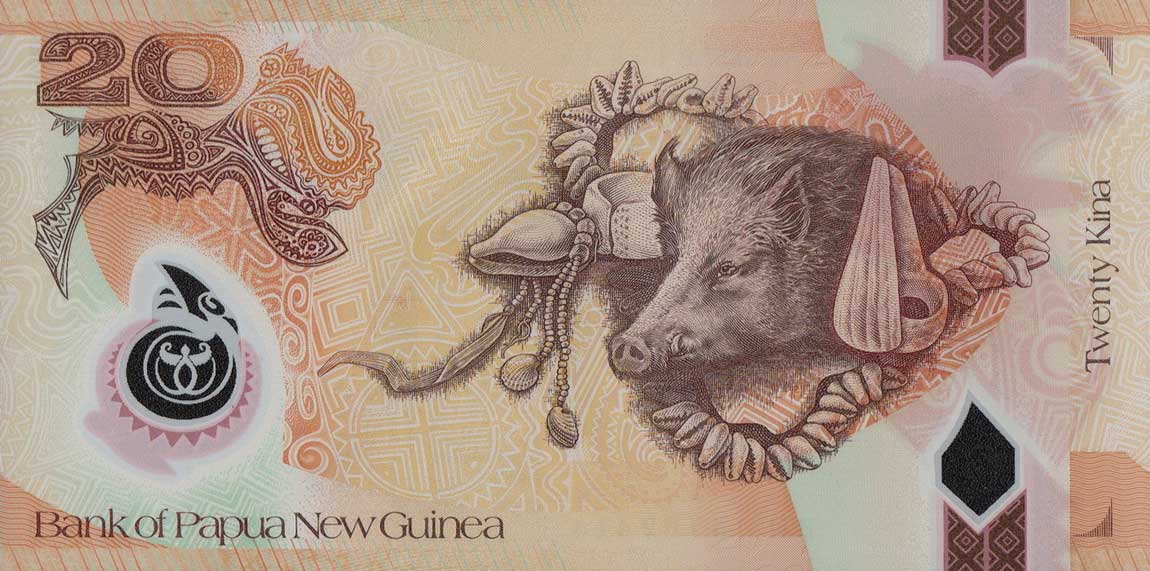 Back of Papua New Guinea p49: 20 Kina from 2015