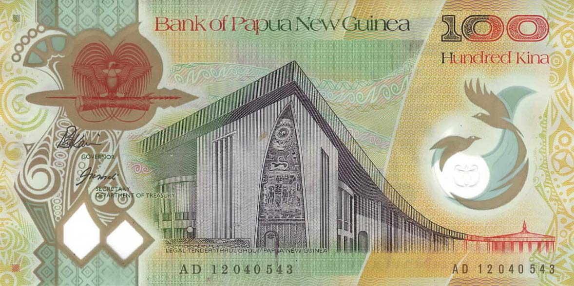Front of Papua New Guinea p33c: 100 Kina from 2012