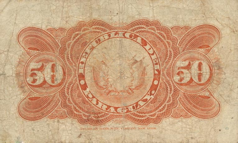 Back of Paraguay p105b: 50 Centavos from 1903