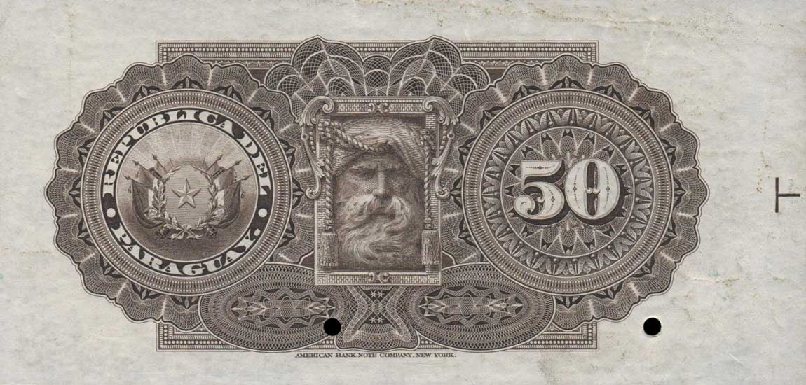 Back of Paraguay p111s2: 50 Pesos from 1903
