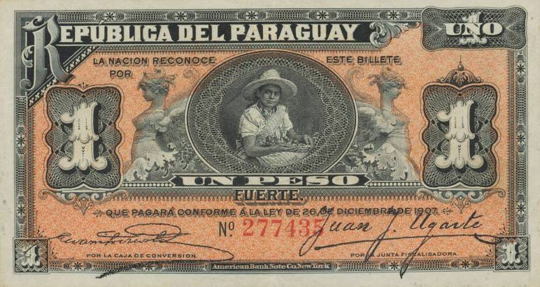 Front of Paraguay p116a: 1 Peso from 1907