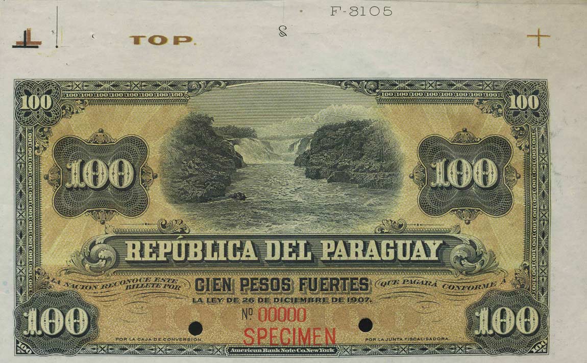 Front of Paraguay p122s: 100 Pesos from 1907