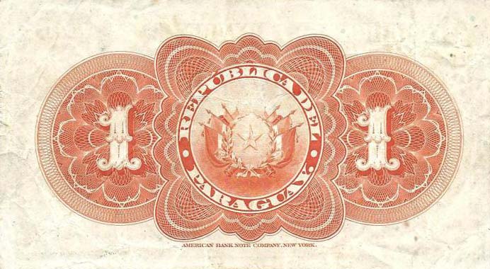 Back of Paraguay p138a: 1 Peso from 1916