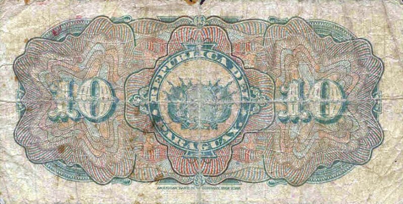 Back of Paraguay p144a: 10 Pesos from 1920