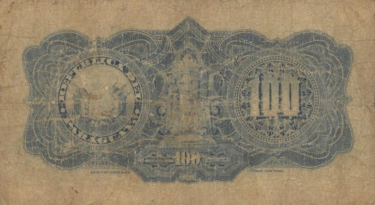 Back of Paraguay p152a: 100 Pesos from 1920