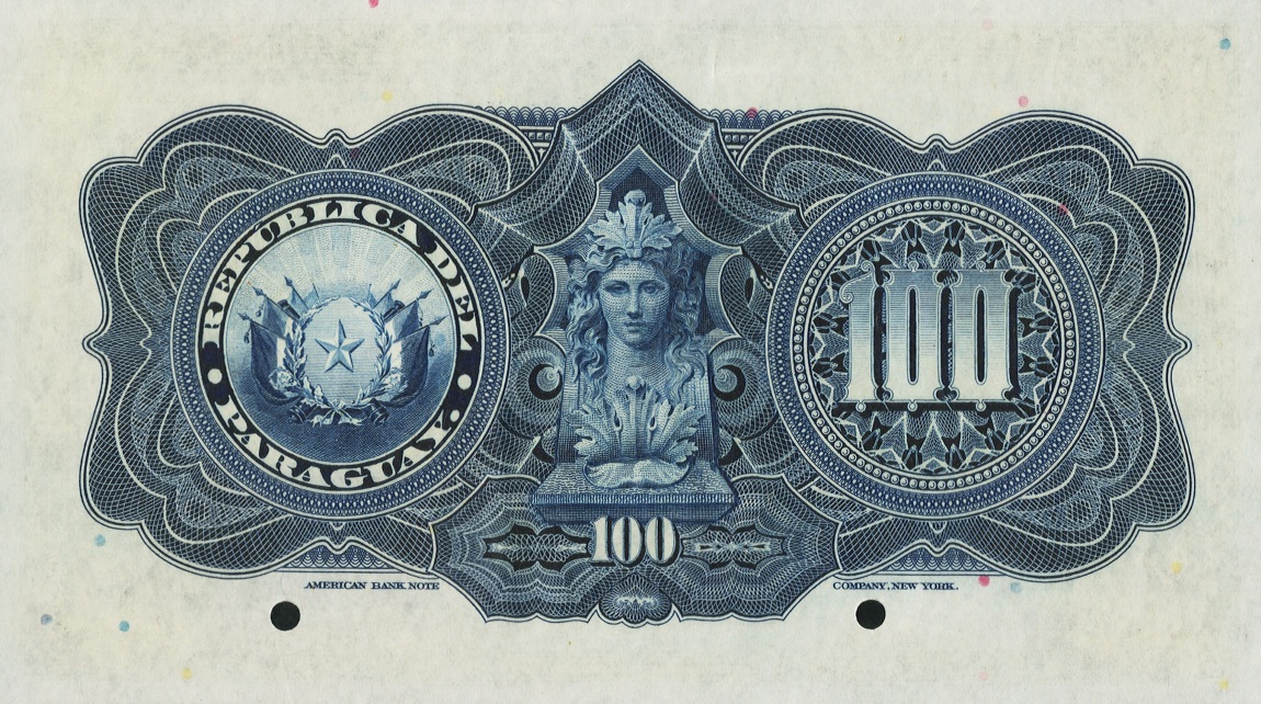 Back of Paraguay p152s: 100 Pesos from 1920