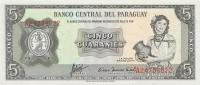 p195b from Paraguay: 5 Guarani from 1952