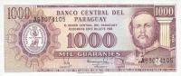 Gallery image for Paraguay p207a: 1000 Guarani from 1952