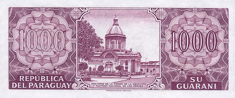 Back of Paraguay p221: 1000 Guarani from 2002