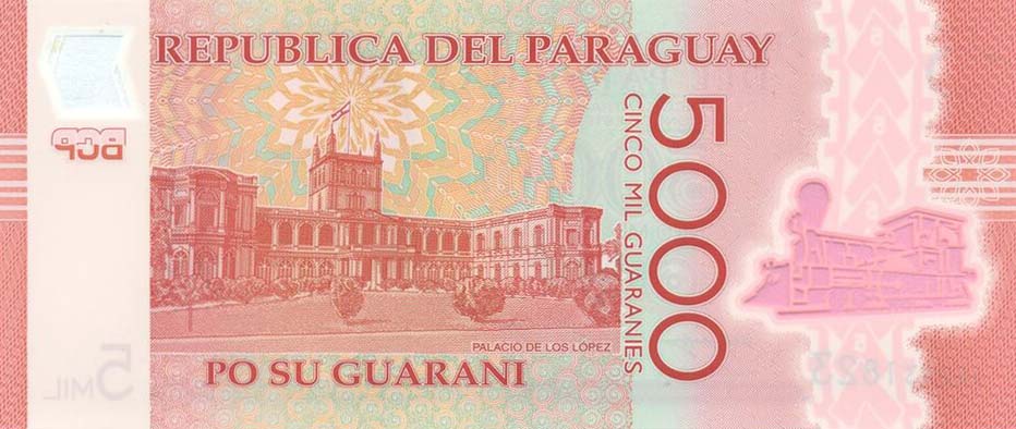 Back of Paraguay p234d: 5000 Guarani from 2022