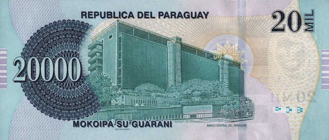Back of Paraguay p235: 20000 Guarani from 2013