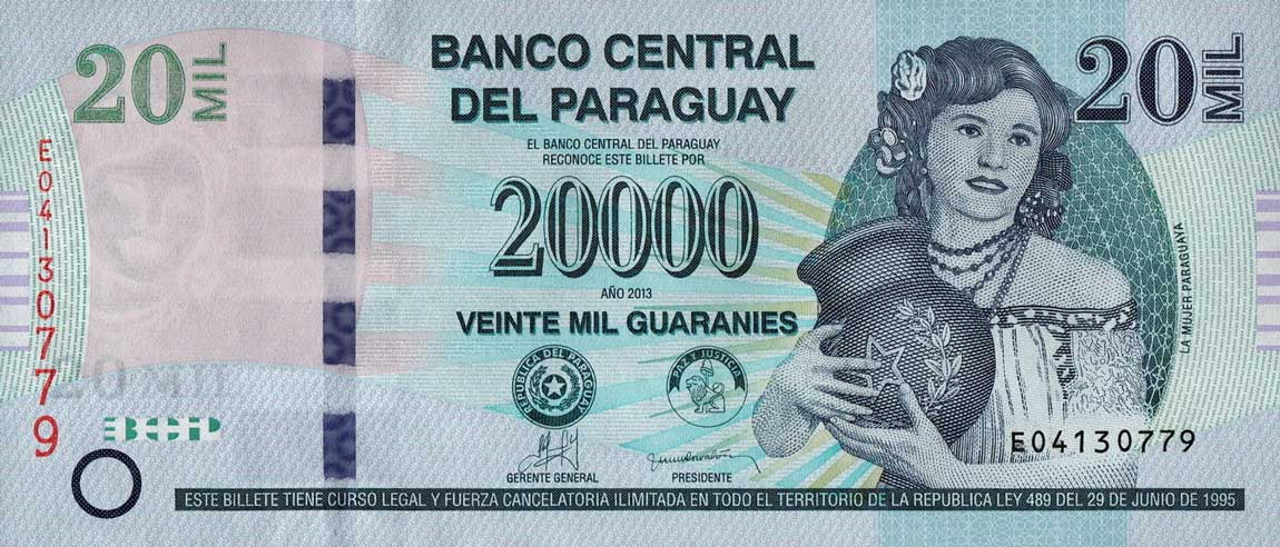 Front of Paraguay p235: 20000 Guarani from 2013