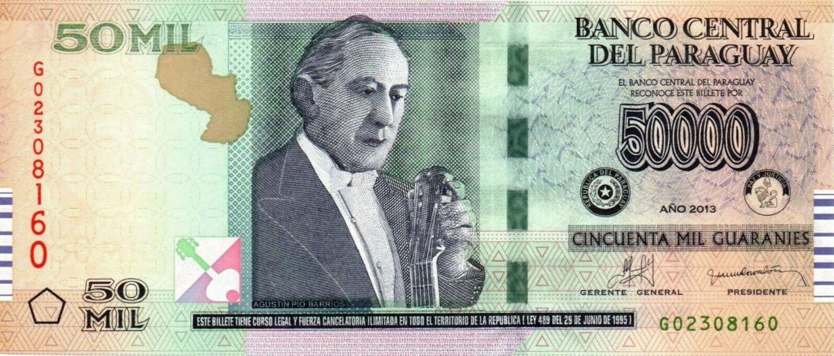 Front of Paraguay p236: 50000 Guarani from 2013