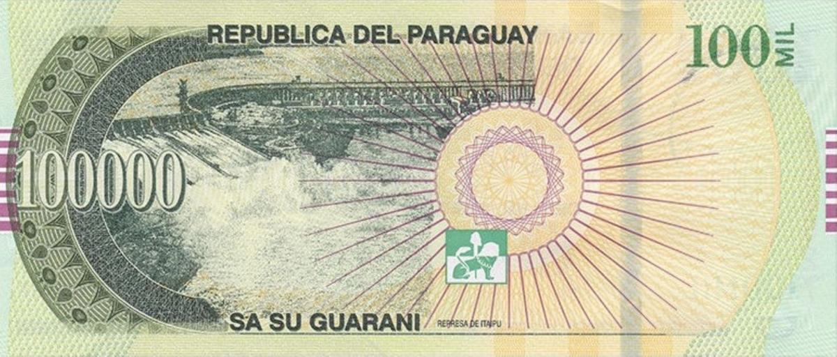 Back of Paraguay p240a: 100000 Guarani from 2015